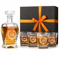 KARAFKA 6 SZKLANEK Z GRAWEREM DO WHISKY PREZENT