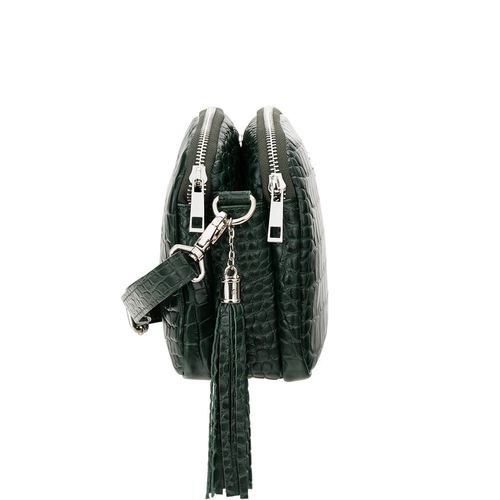 Mała i klasyczna torebka Canaletto ze skóry o wzorze krokodyla i ozdobnym frędzlem TD835s114 na Arena.pl