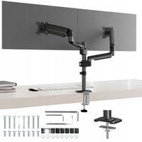 SOLIDNY OBROTOWY UCHWYT BIURKOWY NA DWA MONITORY 13"-32" VESA REGULACJA 3D