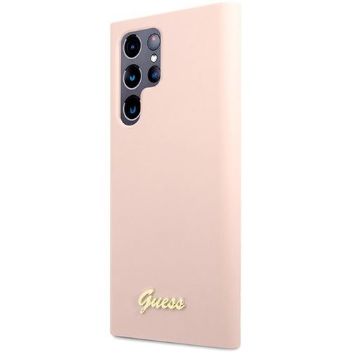 Guess GUHCS23LLSLMGPP S23 Ultra S918 różowy/pink hardcase Silicone Script na Arena.pl