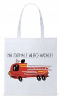 Dla Strażaka Prezent Torba Eco Biała Shopper Z Nadrukiem Ze Zdjęciem