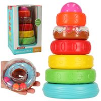 Piramida Wieża Edukacyjna Układanka Sensoryczna Kolorowa Zabawka Montessori