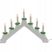 ŚWIĄTECZNY ŚWIECZNIK ADWENTOWY OZDOBA DEKORACJA ŚWIECZKI LAMPKI 7 LED 230V