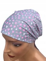 Chustka damska na głowę Aga szare serce z bawełny rozmiar uniwersalny