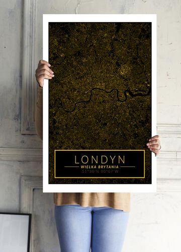 Londyn mapa złota - plakat 42x59,4 cm na Arena.pl