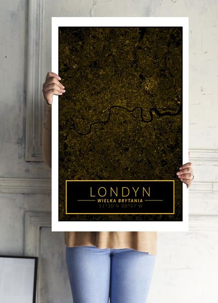 Londyn mapa złota - plakat 42x59,4 cm zdjęcie 2