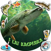 OPŁATEK NA TORT 20CM - RYBY HOBBY WĘDKARZ + IMIĘ + ! 15CM 18CM