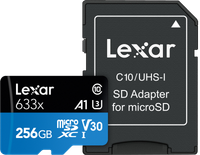 Lexar microSDXC 633x UHS-I/A1/U3/10 R100/ W45MB (V30) 256GB