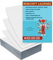 Ulotki A6 100 szt firmowe reklamowe + PROJEKT GRATIS REMONTY ŁAZIENEK