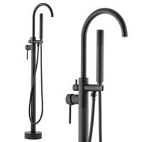 Bateria wannowo prysznicowa wolnostojąca czarna - Yoka