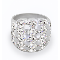 OKAZAŁY PIERŚCIONEK Z CYRKONIAMI ZE SREBRA PRÓBA SREBRA 925