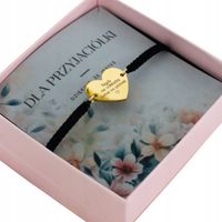 Bransoletka dla przyjaciółki z grawerem cytat na prezent stal 316 l sznurek