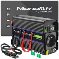 Qoltec Przetwornica napięcia Monolith 600 MS Wave | 12V na 230V | 300/600W