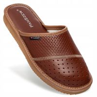 PanSzew Pantofle Męskie Skórzane ORYGINALNE Kapcie Domowe ze SKÓRY 40-46