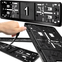 RAMKA RAMKI TABLICY REJESTRACYJNEJ POD TABLICĘ CZARNA ELASTYCZNA PREMIUM