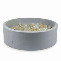 Suchy basen 130x40cm Velvet Soft Jasnoszary z piłeczkami 700szt (przezroczyste, jasnozłote, perłowe)