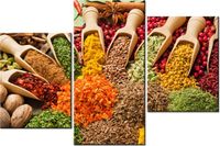 60 90CM OBRAZ 3 ELEM FESTIWAL PRZYPRAW ŚCIENNY DRUK PŁÓTNO