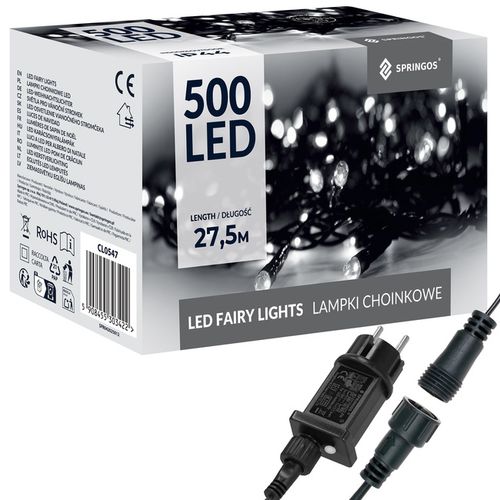 Lampki choinkowe 500 led zimne białe 27,5 m oświetlenie IP44 na Arena.pl