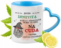 Dla Dentysty Kubek Błękitny Z Uszkiem W Kształcie Serca Na Prezent Na Kawę