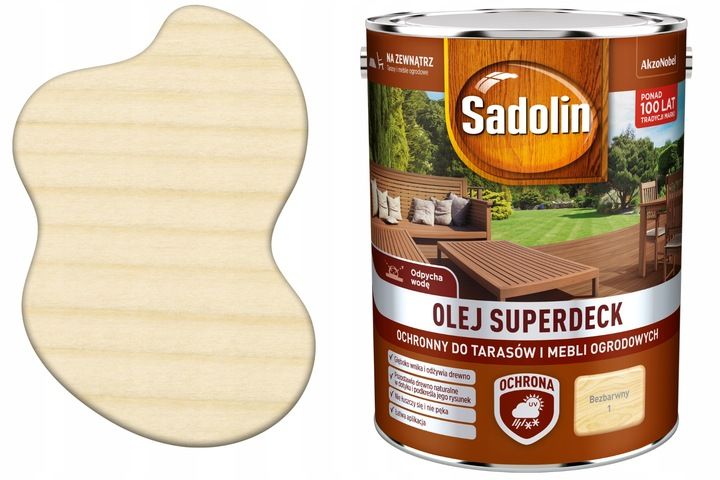 Olej do tarasów Sadolin Superdeck bezbarwny 5 l zdjęcie 1