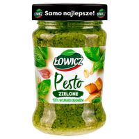 Łowicz PESTO ZIELONE bazyliowe Z ORZECHAMI ARACHID. i WŁOSKIMI SERAMI 180g