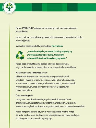 CZYŚCIWO BAWEŁNIANE PRZEMYSŁOWE BIAŁE CIĘTE TRYKOT 100% na Arena.pl