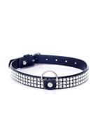 fetish b   series collar with crystals 2 cm silver