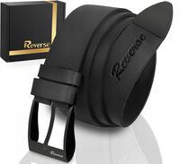 Szeroki skórzany pasek męski do jeansów REVERSE SKÓRA NATURALNA LICOWA 125