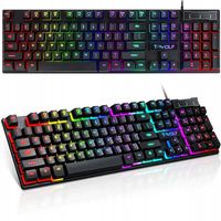 KLAWIATURA GAMINGOWA HYBRYDOWA PODŚWIETLANA RGB DO GRANIA DLA GRACZY