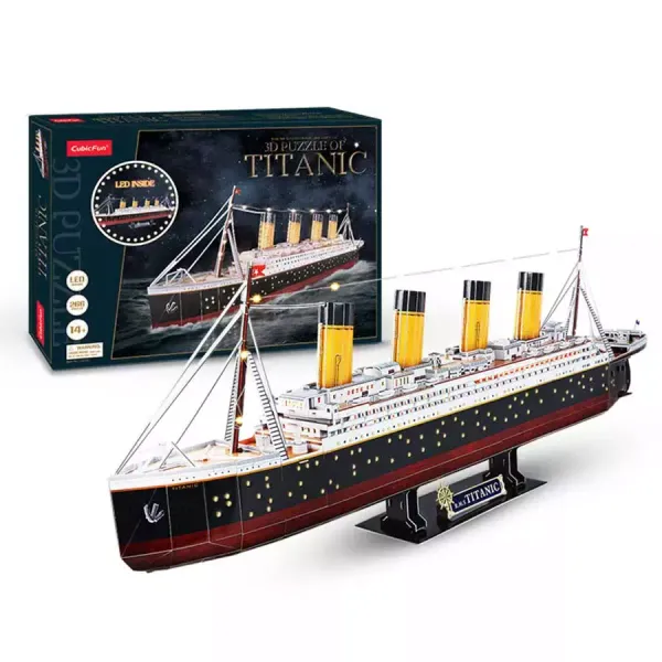 Puzzle 3D 266 elementów. Titanic (wersja LED) zdjęcie 1