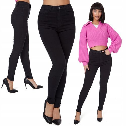 KLASYCZNE SPODNIE JEANS GOODIES CZARNE DAMSKIE RURKI _ 3XL/46 na Arena.pl