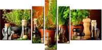 80CM 160CM OBRAZ 5 ELEM PRZYPRAWY ZIOŁOWE DRUK ŚCIENNY