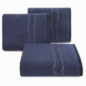 Ręcznik z bordiurą i błyszczącą nicią KARIN 70X140 granatowy