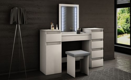 TOALETKA MEGAN 2 BIAŁA lustro LED na Arena.pl