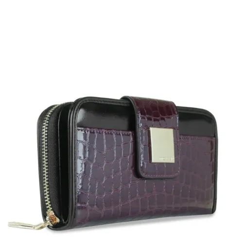 portfel damski lakierowany monnari z fakturą skóry krokodyla na Arena.pl