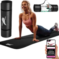 GRUBA MATA DO ĆWICZEŃ JOGI GIMNASTYCZNA FITNESS, MATA PIANKOWA NA SIŁOWNIE