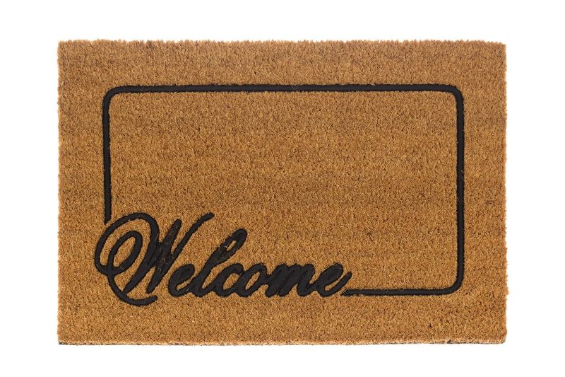 Wycieraczka kokosowa podgumowana STEVEN prostokątna 60 x 40 cm wzór nr 2 welcome zdjęcie 1