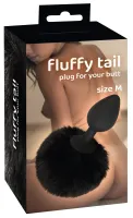 you2toys fluffy tail black m - anatomiczny model z puszystym ogonem
