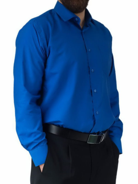 Wizytowa koszula męska niebieska chabrowa szafirowa Laviino dl66 43/44 - XL/XXL zdjęcie 2