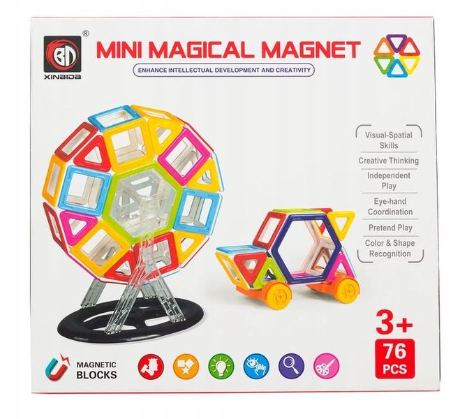 KLOCKI MAGNETYCZNE NOWE 76EL. zdjęcie 4