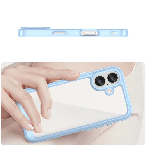 etui outer space case z żelową ramką do iphone 16 plus - niebieskie na Arena.pl