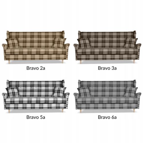 Sofa Uszak FELDA rozkładana fspania Family meble krata szara na Arena.pl