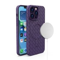 etui pokrowiec plecionka do iphone 13 pro z magsafe woven case fioletowy