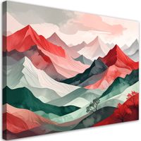 Obraz do salonu sypialni biura kuchni, Czerwono zielone góry
