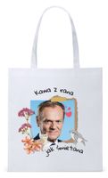 Donald Tusk Platforma Torba Eco Biała Shopper Z Nadrukiem Ze Zdjęciem