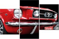 60 90CM OBRAZ 3 ELEM RED MUSTANG Y ŚCIENNY DRUK PŁÓTNO