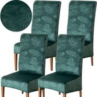 ZESTAW 4 SZT POKROWIEC NA KRZESŁO WELUR LIŚCIE