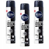 NIVEA MEN Black White Antyperspirant w sprayu męski pod pachy 72H 200ml x3