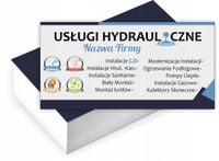 Wizytówki firmowe reklamowe 100szt USŁUGI HYDRAULICZNE duży wybór
