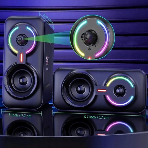 ONIKUMA L6 GŁOŚNIKI GAMINGOWE RGB BLUETOOTH 5.0 USB AUX DO KOMPUTERA GRANIA zdjęcie 6